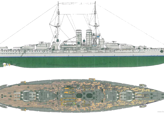 Корабль KuK Prinz Eugen [Battleship] (1915) - чертежи, габариты, рисунки
